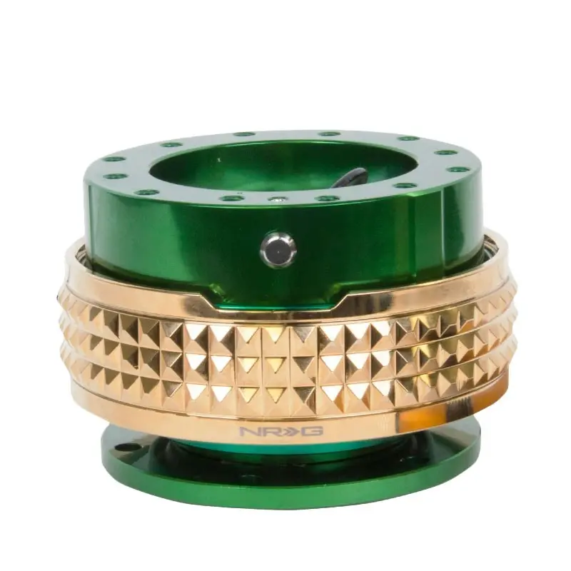 Nrg Green Body/Chrome Gold Ring Gen 2.1 Steering Wheel Quick Release Adapter 1