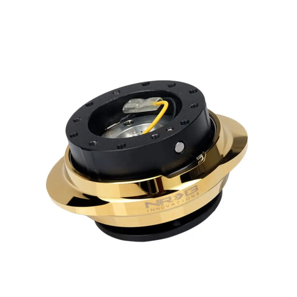 Nrg Srk-280Bk-Cg Black Body / Gold Ring Gen 2.8 6-Holes Pattern Steering Wheel Quick Release Adapter 1