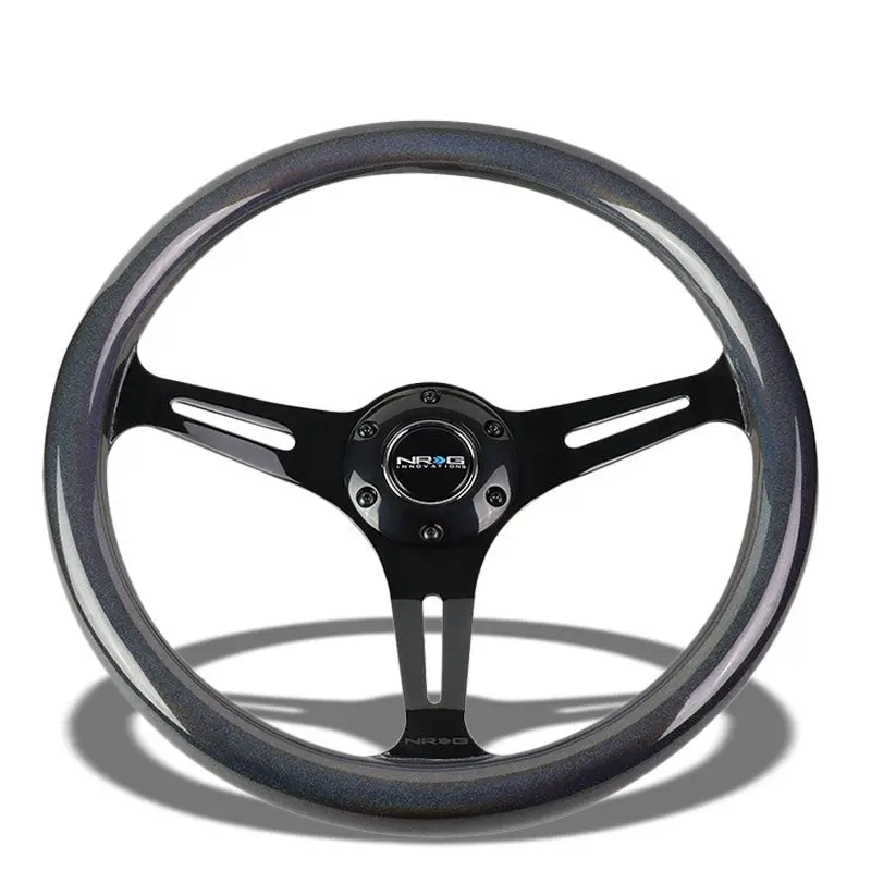 Nrg Chameleon Sparkle Wood/Black 3 Spokes Deep Dish 6-Bolt 350Mm Steering Wheel 1