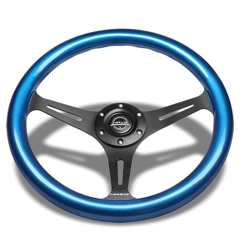 Nrg St-015Bk-Bl 305Mm/2" Deep Dish Wood Grain Slit Holes Racing Steering Wheel 1