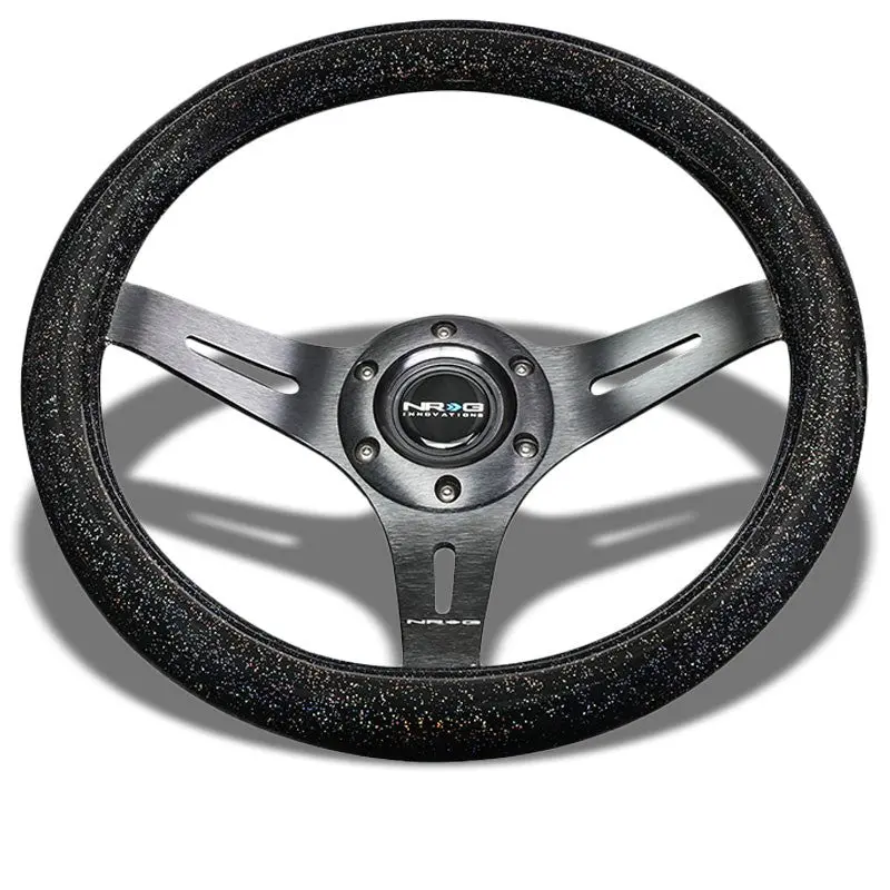 Black Flake Wood/Slit Holes 310Mm St-310Bsb-Bk Nrg Steering Wheel+Horn Button 1