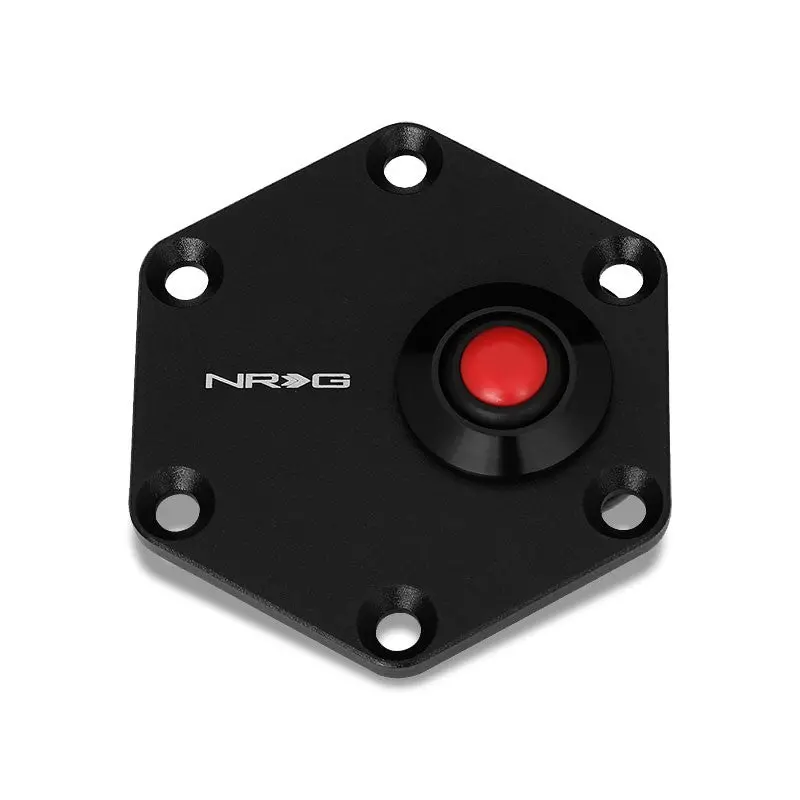 Nrg Str-600Bk Aluminum Black Steering Wheel Horn Delete Plate Cover+Button 1