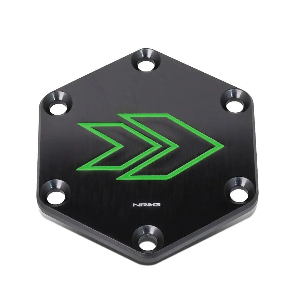 Nrg Str-620Gn Green Aluminum 6 X 70Mm Pcd (Hexagonal Shape/Nrg Arrow Engraved) Steering Wheel Horn Plate Cover 1