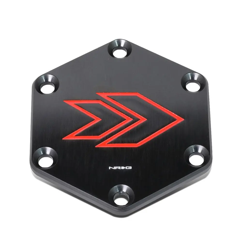 Nrg Str-620Rd White Aluminum 6 X 70Mm Pcd (Hexagonal Shape/Nrg Arrow Engraved) Steering Wheel Horn Plate Cover 1