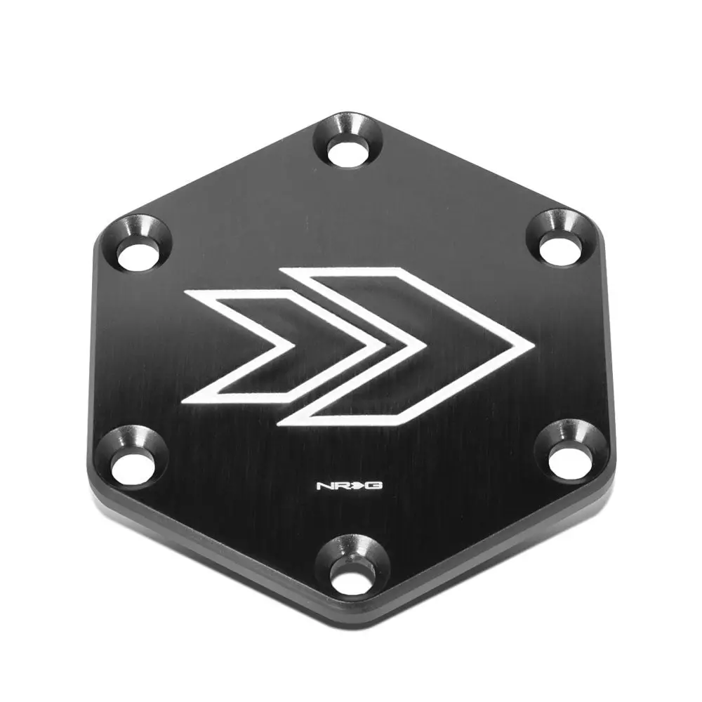 Nrg Str-620Sl Silver Aluminum 6 X 70Mm Pcd (Hexagonal Shape/Nrg Arrow Engraved) Steering Wheel Horn Plate Cover 1