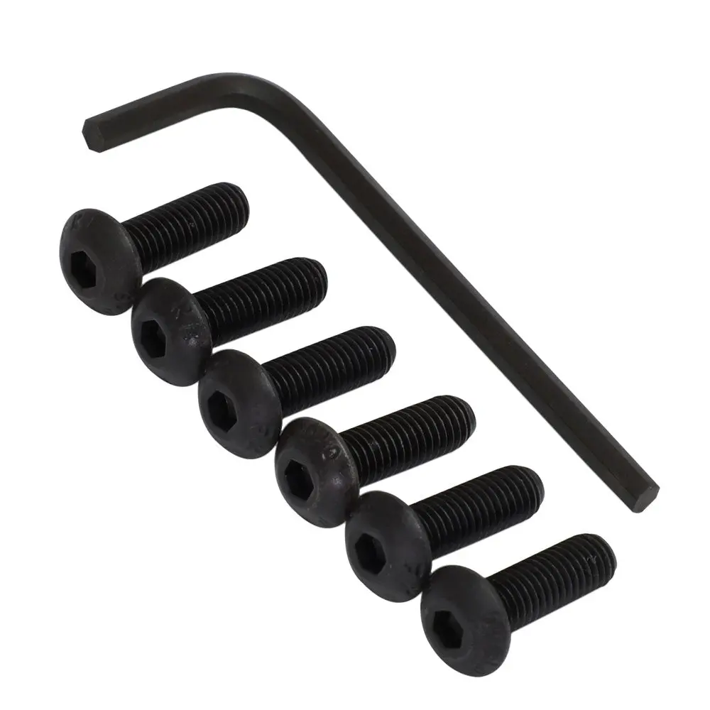 Nrg 6Pc Sws-100Bk Anodized Black Round Head/Flat Seat Steering Wheel Screw 1
