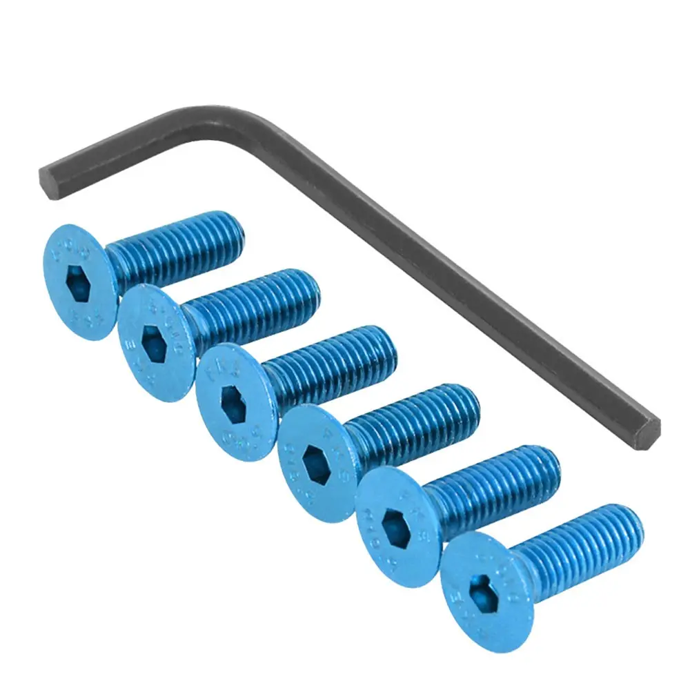 Nrg 6Pc Sws-100Bl Anodized Blue Flat Head/Conical Seat Steering Wheel Screw 1