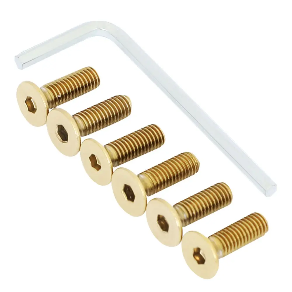 Nrg 6Pc Sws-100Cg Anodized Chrome Gold Flat Head/Conical Seat Steering Wheel Screw 1