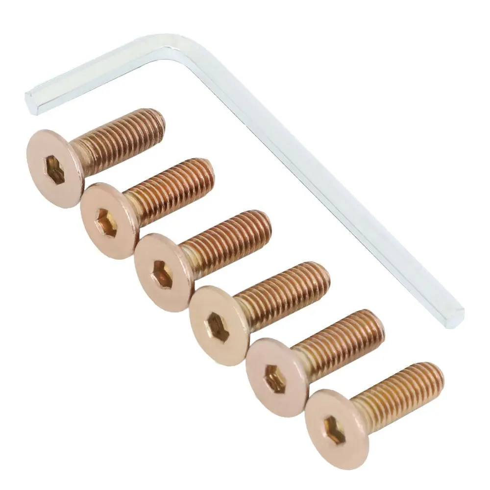 Nrg 6Pc Sws-100Rg Anodized Rose Gold Flat Head/Conical Seat Steering Wheel Screw 1