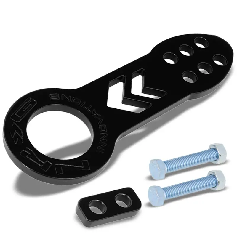 Nrg Innovations Black Tow-100Bk Front Logo Universal Aluminum Hitch Tow Hook Kit 1