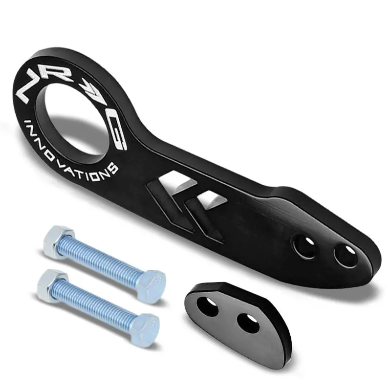 Nrg Innovations Black Tow-110Bk Rear Offset Ring Universal Aluminum Tow Hook Kit 1