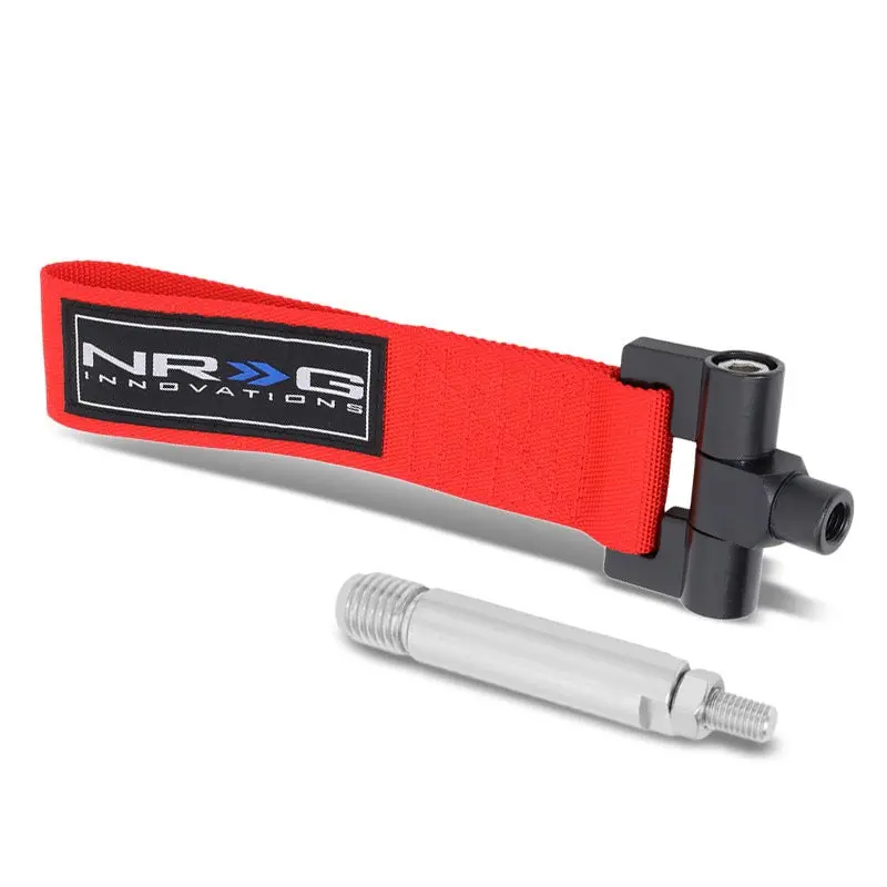 Nrg Red Tow-141Rd Front/Rear Nylon Tow Strap Tow Hook Kit For 09-18 Nissan 370Z 1