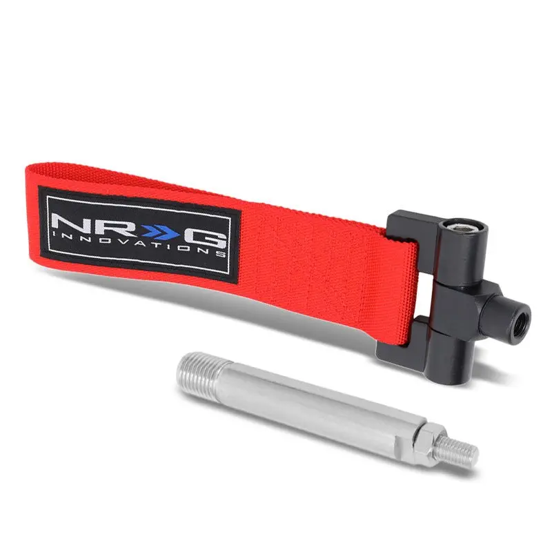 Nrg Red Tow-160Rd Front/Rear Nylon Tow Strap Tow Hook Kit For Genesis 1