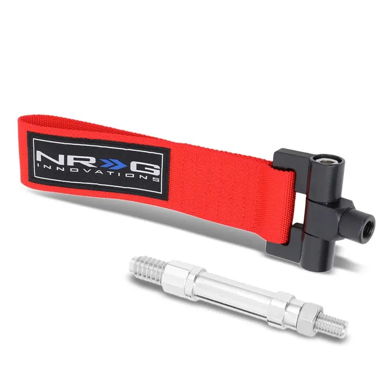 Nrg Red Tow-E36rd Front/Rear Nylon Tow Strap Hook Kit For 92-98 Bmw E36 3 Series 1