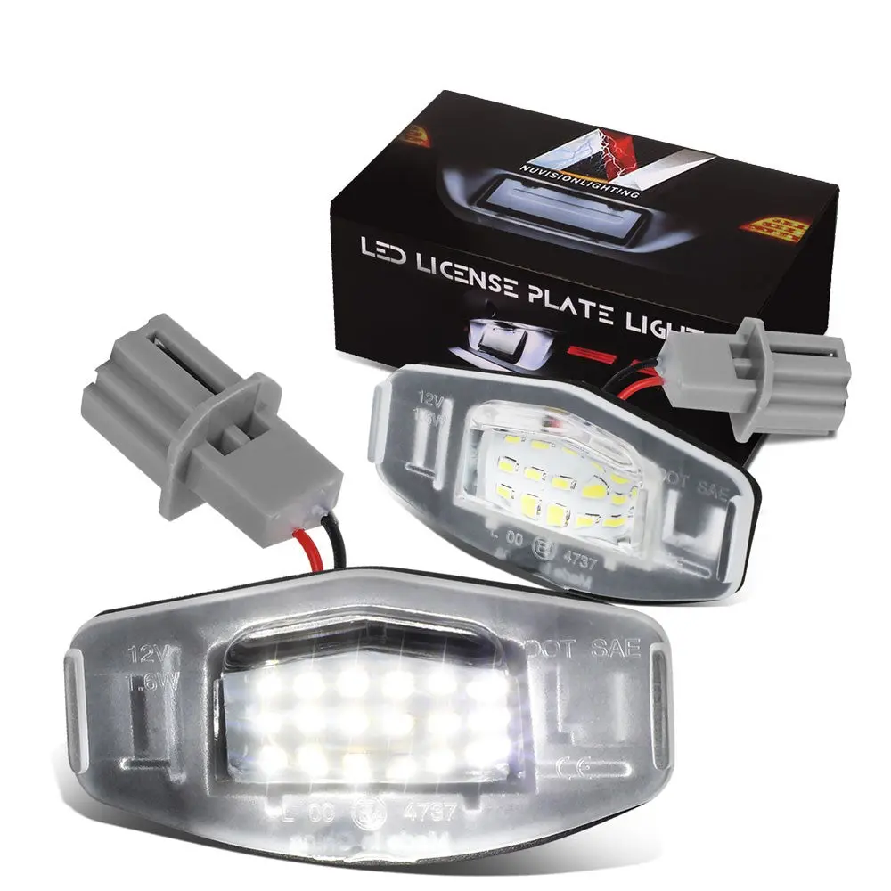 Nuvision Nvl-Lpl-002 White Led License Plate Light For 01-15 Civic/03-17 Accord/00-04 Odyssey/07-13 Mdx/04-08 Tl/04-14 Tsx/13-18 Rdx/13-21 Ilx 1