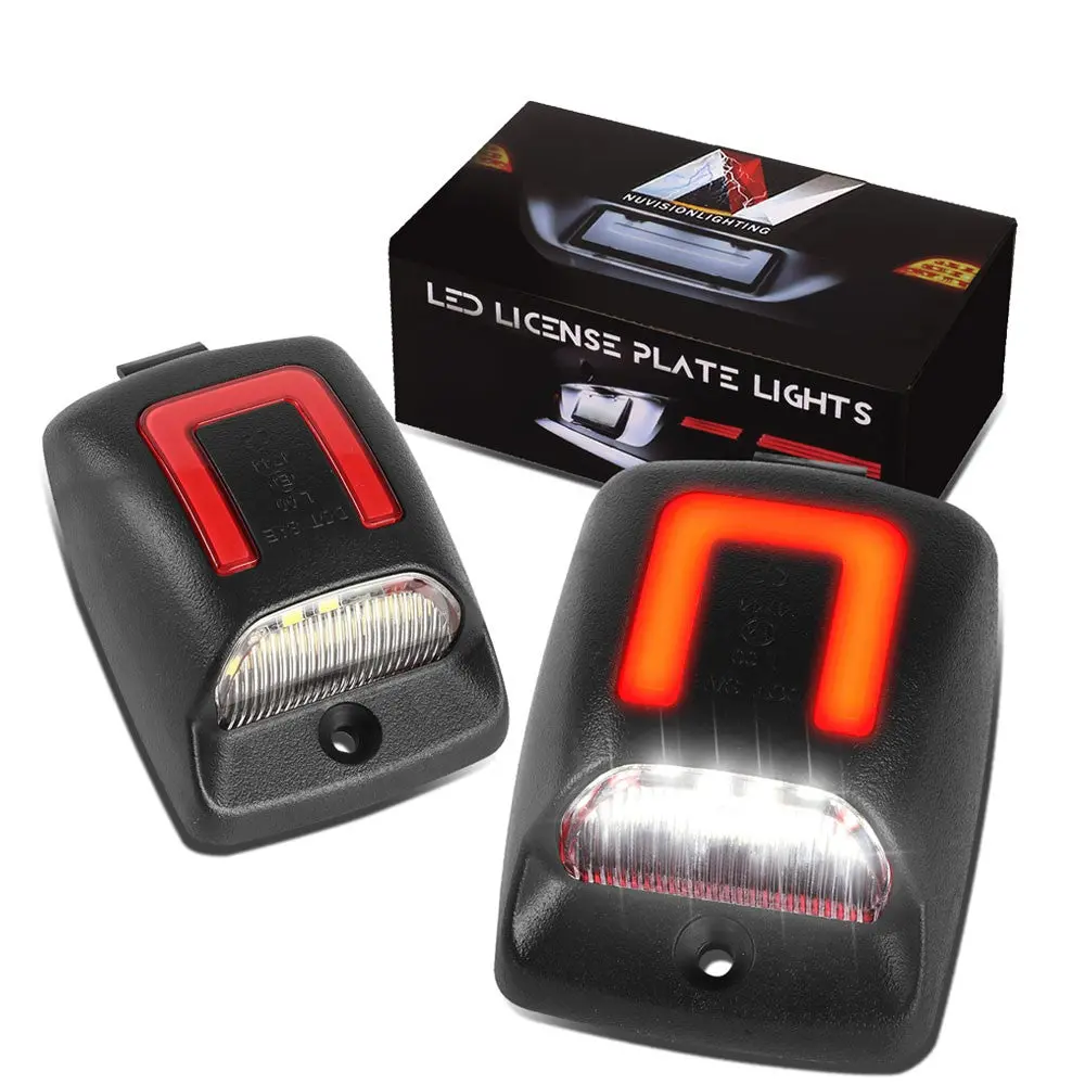 Nuvision Nvl-Lpl-005 Red/White Led License Plate Light For Toyota 05-15 Tacoma / 00-13 Tundra 1