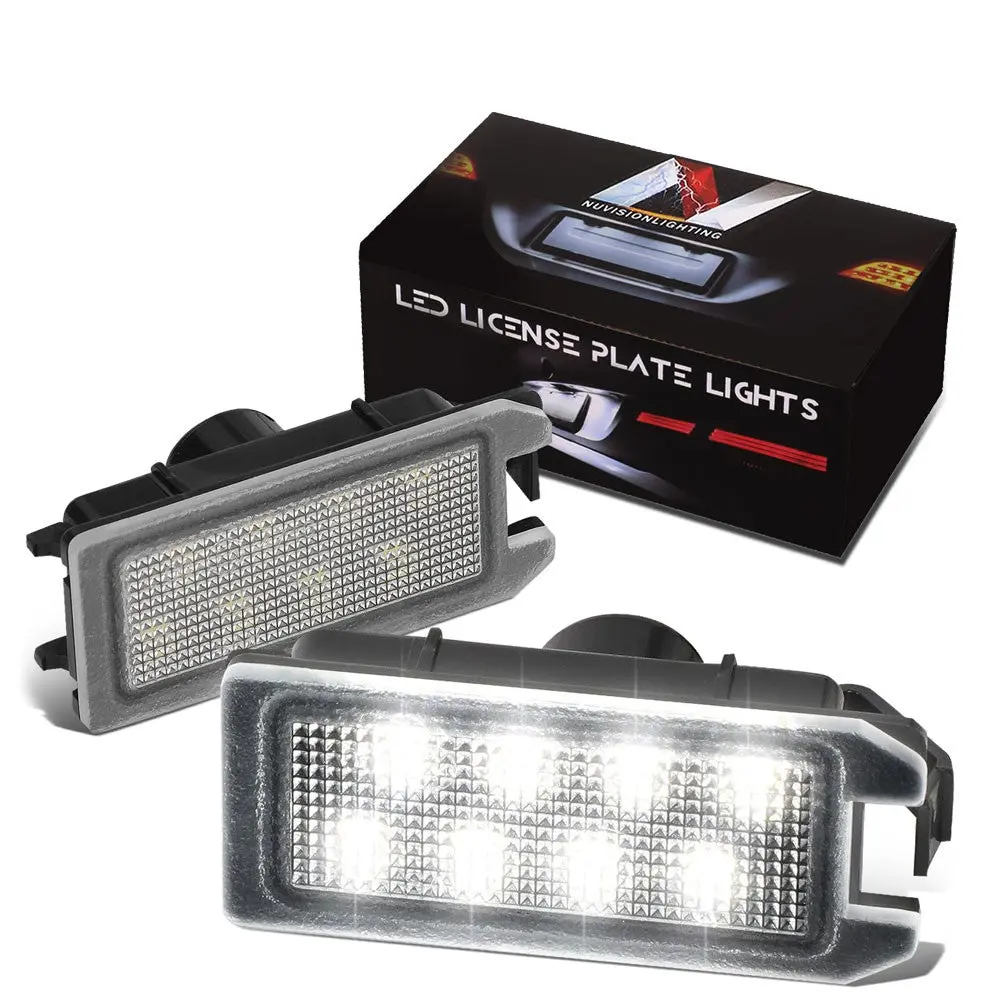 Nuvision Nvl-Lpl-027 White Led License Plate Light For 15-17 Dodge Viper/13-19 Fiat 500/14+ Jeep Grand Cherokee/17-21 Maserati Levante 1