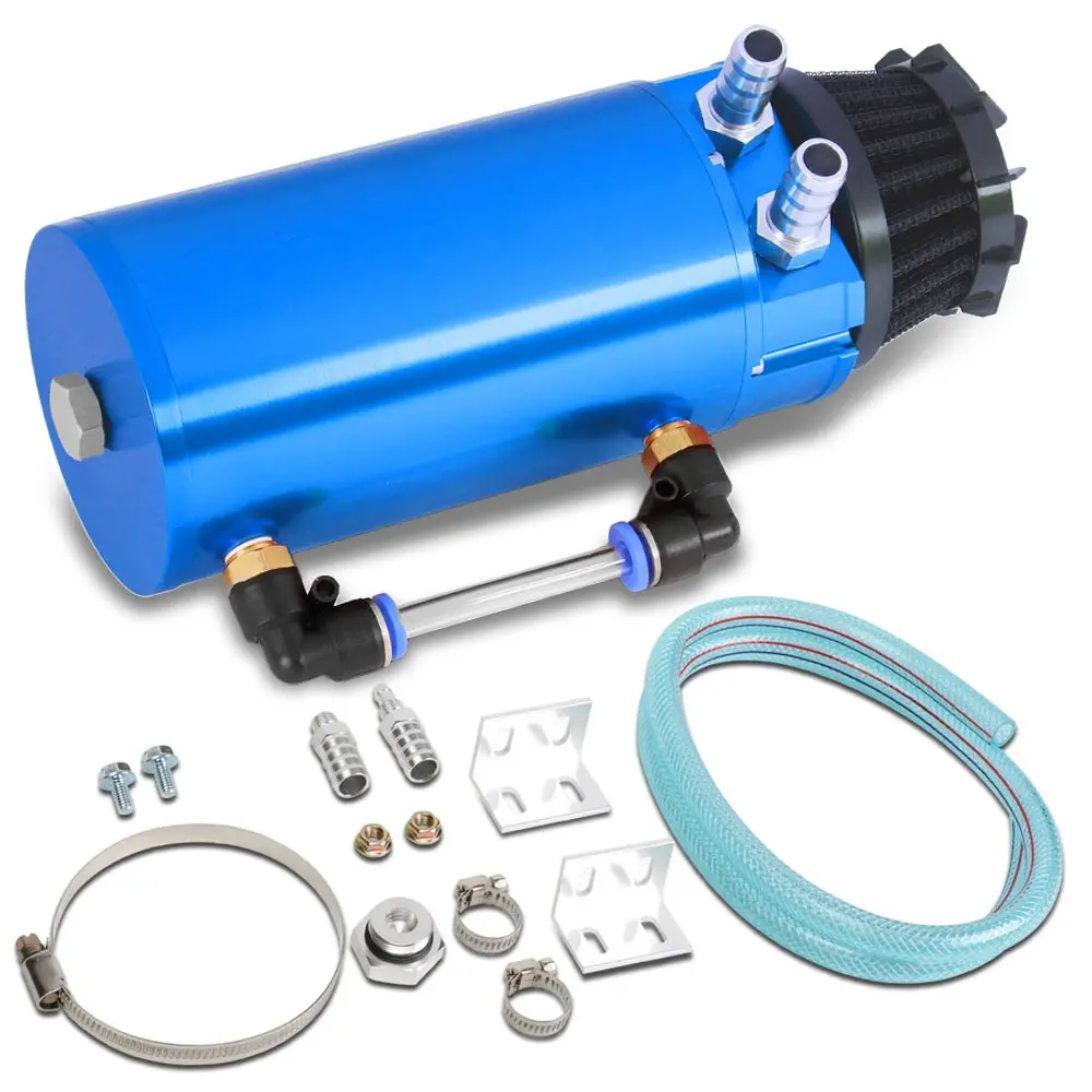 Universal Aluminum Anodized Blue 140 Ml Oil Catch Tank Reservoir Breather 1