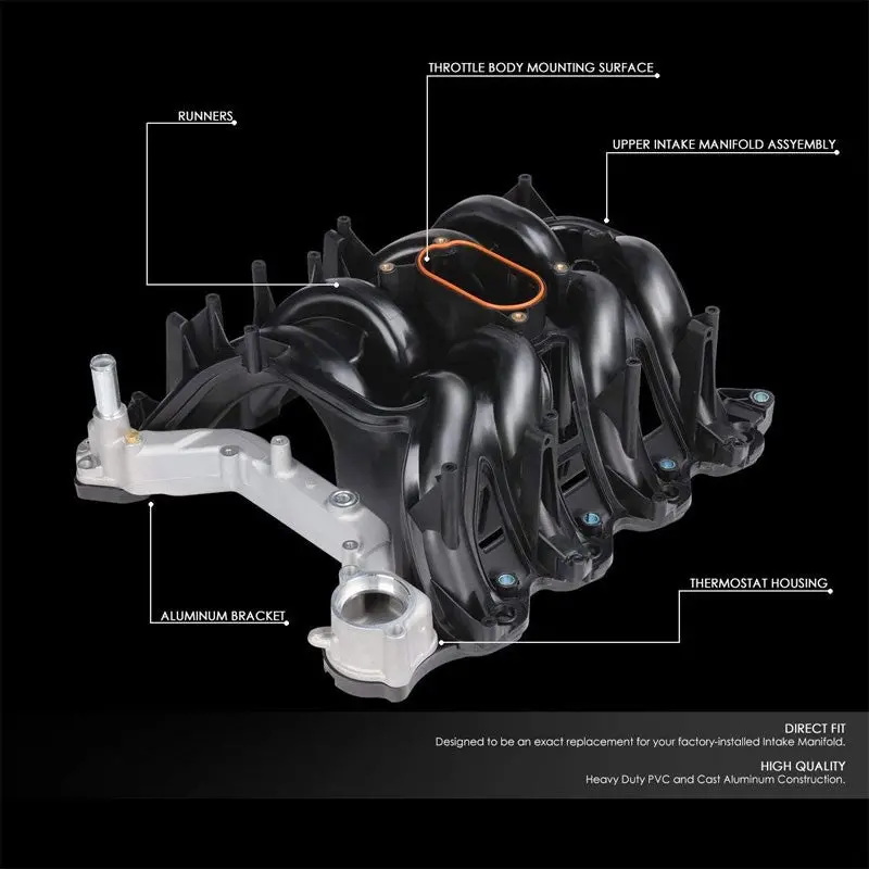 Black Oe Intake Manifold Works With 03-15 Ford E-Series/00-05 Ford F-Series 2