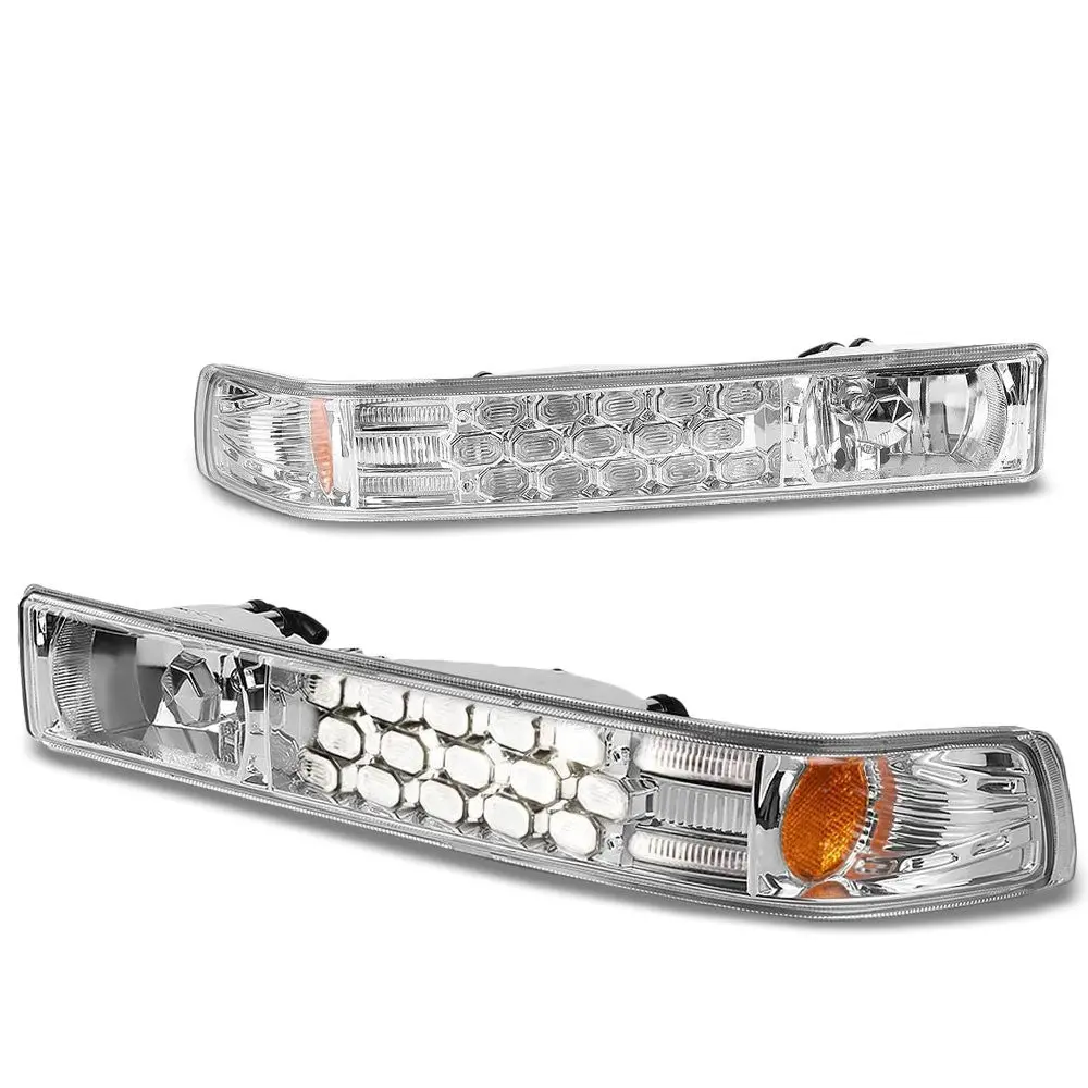 Clear Lens/Amber Front Diamond Turn Signal Bumper Light For 98-05 Blazer/S10 1