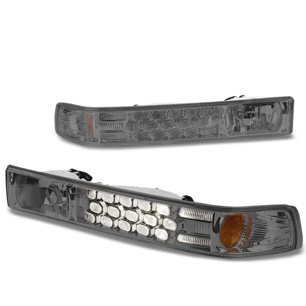 Smoke Lens/Amber Front Diamond Turn Signal Bumper Light For 98-05 Blazer/S10 1