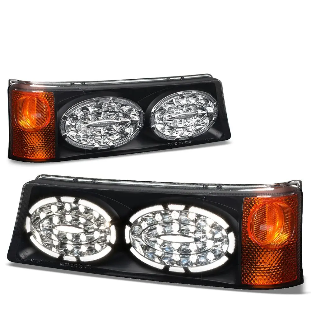 Smoke Lens/Amber Front Diamond Turn Signal Bumper Light For 03-06 Silverado 1500 1