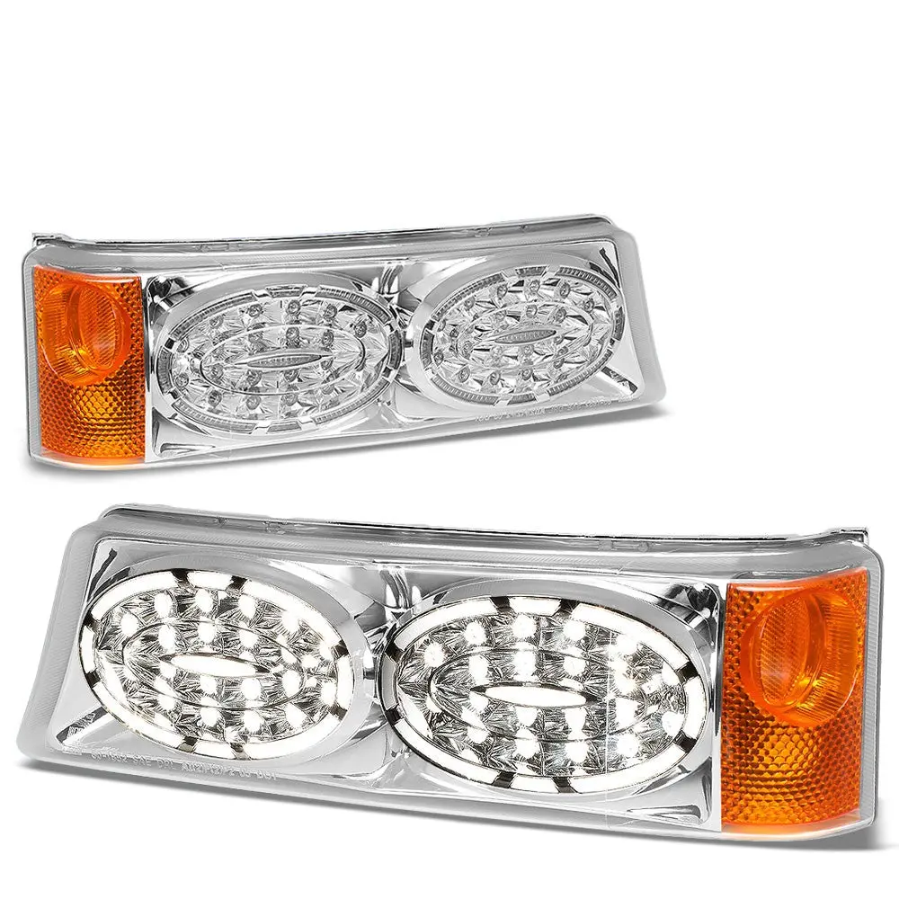 Clear Lens/Amber Front Diamond Turn Signal Bumper Light For 03-06 Silverado 1500 1