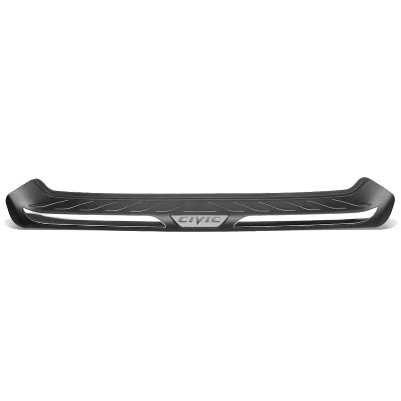 Black Chrome Trim Rear Bumper Cover Scratch Protector For 16-17 Civic 4Dr Fc Fk 1