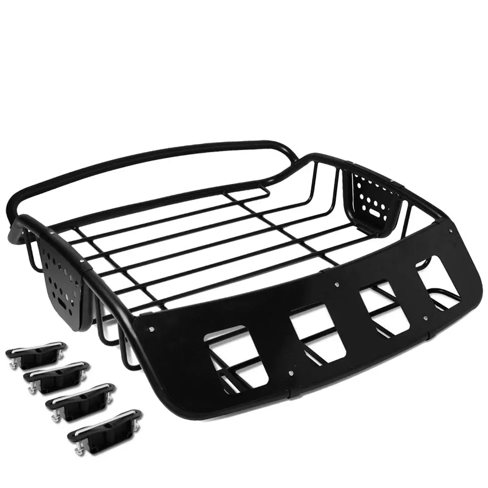 39"X38.5"X8" Universal Black Mild Steel Roof Rack Cargo Luggage Basket/Carrier 1