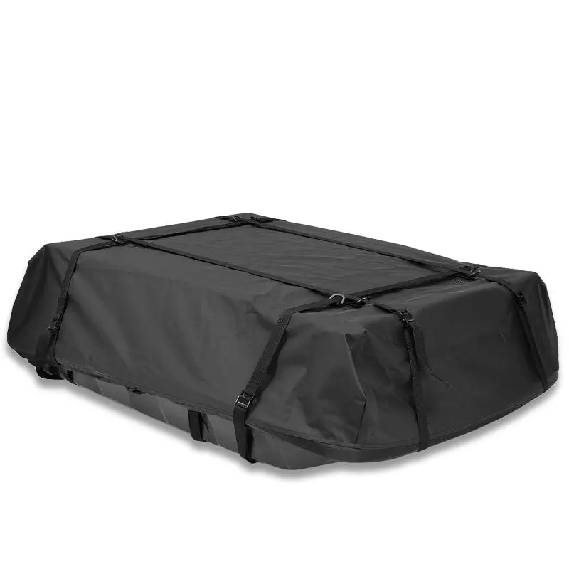 Black Universal Top Roof Rack Rail Cargo Storage Bag W/Abs Base Travel Luggage 1