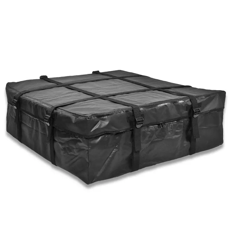 Black Universal Top Roof Rack Rail Cargo Storage Bag Travel Camping Luggage 1