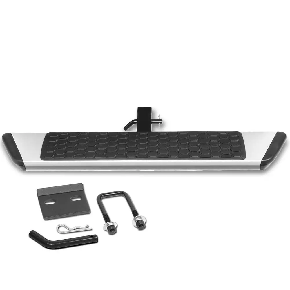 36"Long/5.5L Wide Flat Step Heavy Duty Tow Hitch Step Bar Silver For 2" Receiver 1