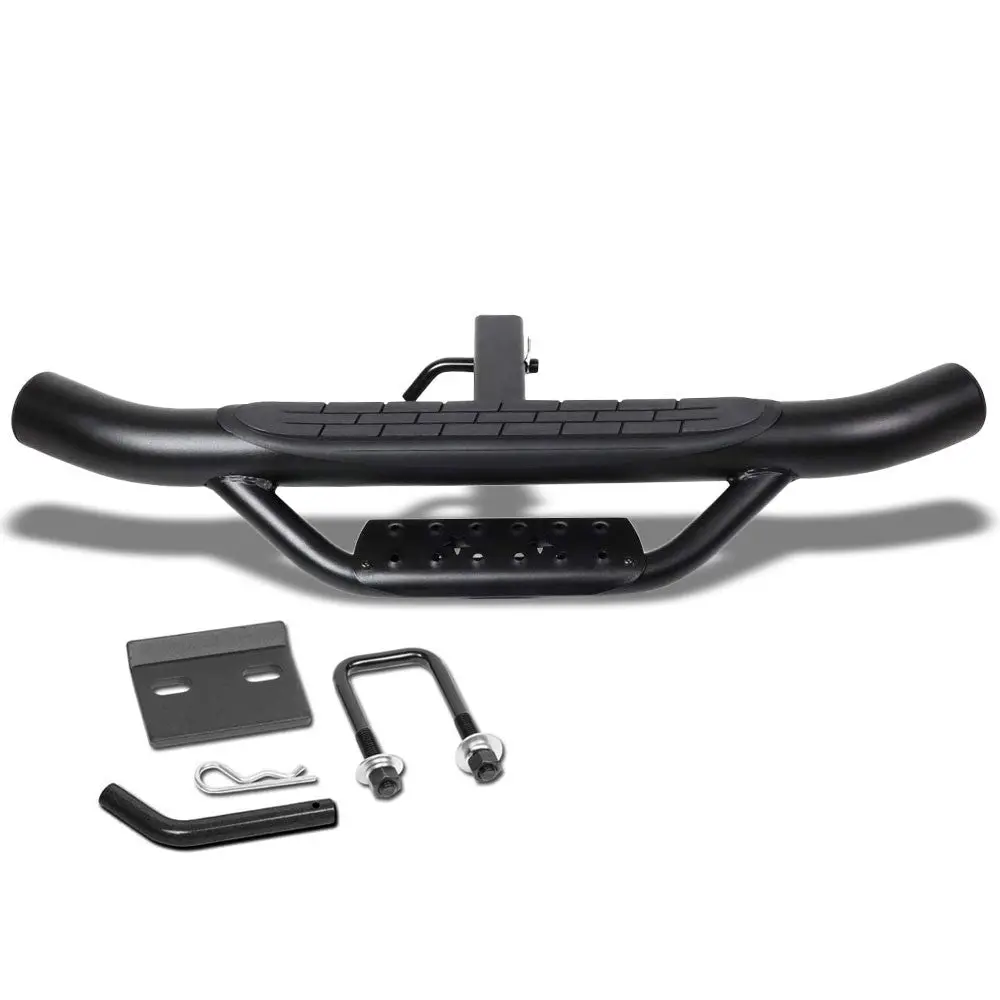 36"Long/4" Od Round Double Step Heavy Duty Hitch Step Bar Black For 2" Receiver 1