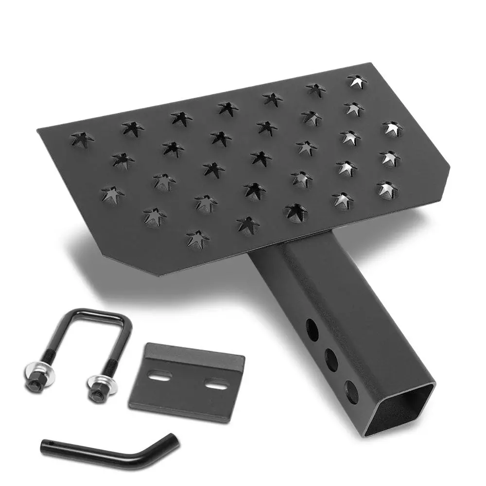12"Long/6.5" Wide Flat Step Pad Heavy Duty Hitch Step Bar Black For 2" Receiver 1