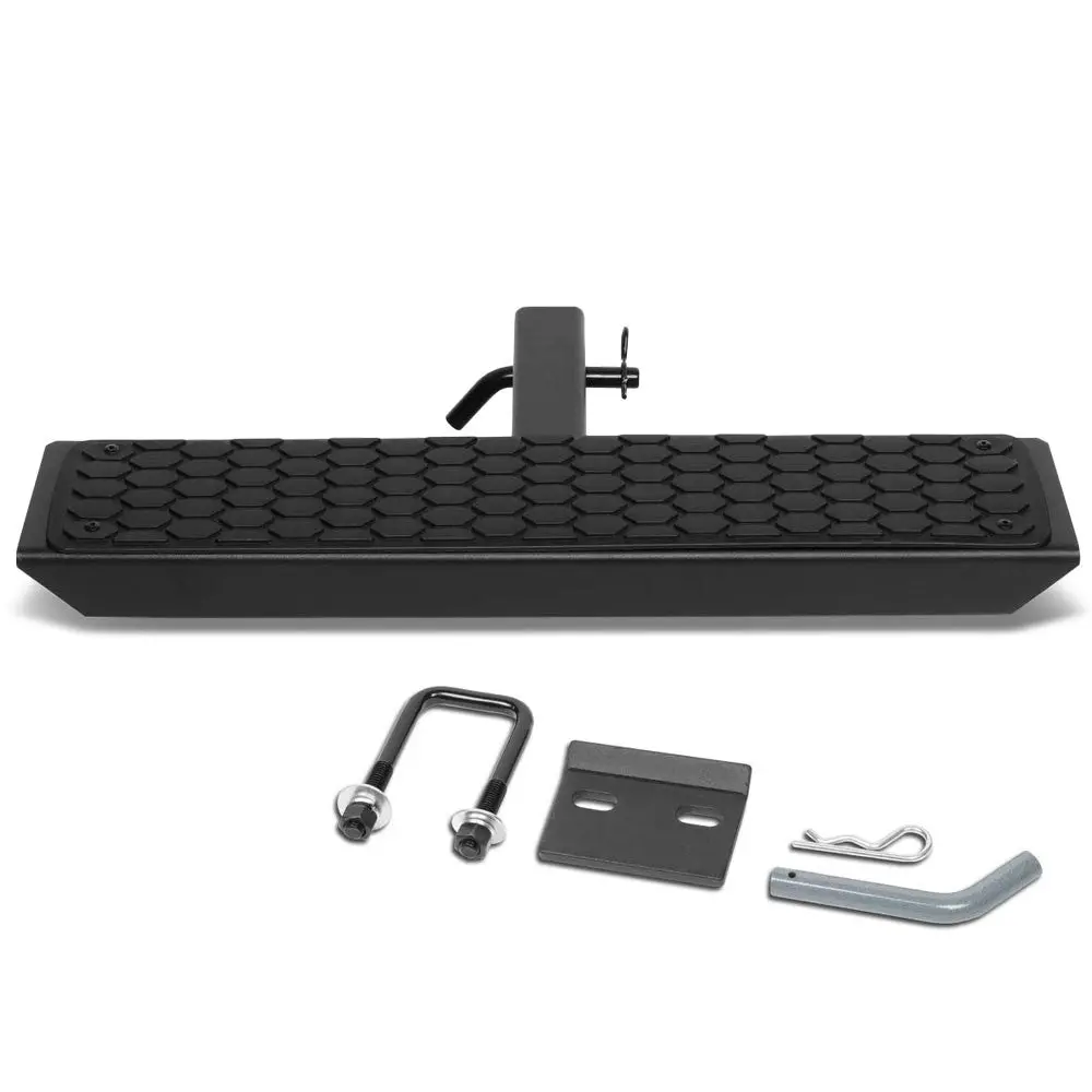 26"Long/5"W Honeycomb Step Pad Heavy Duty Hitch Step Bar Black For 2" Receiver 1