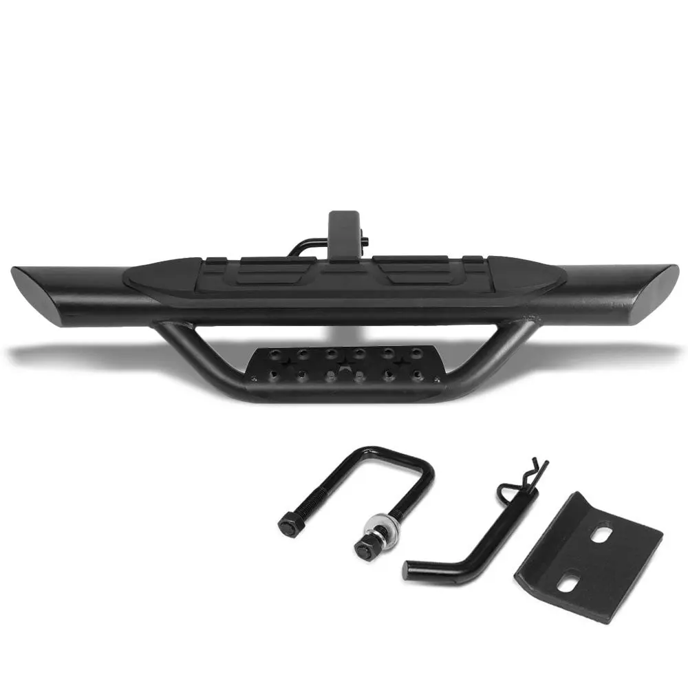 36.5"Long/3.75" Od Oval 45D-Cut Heavy Duty Hitch Step Bar Black For 2" Receiver 1