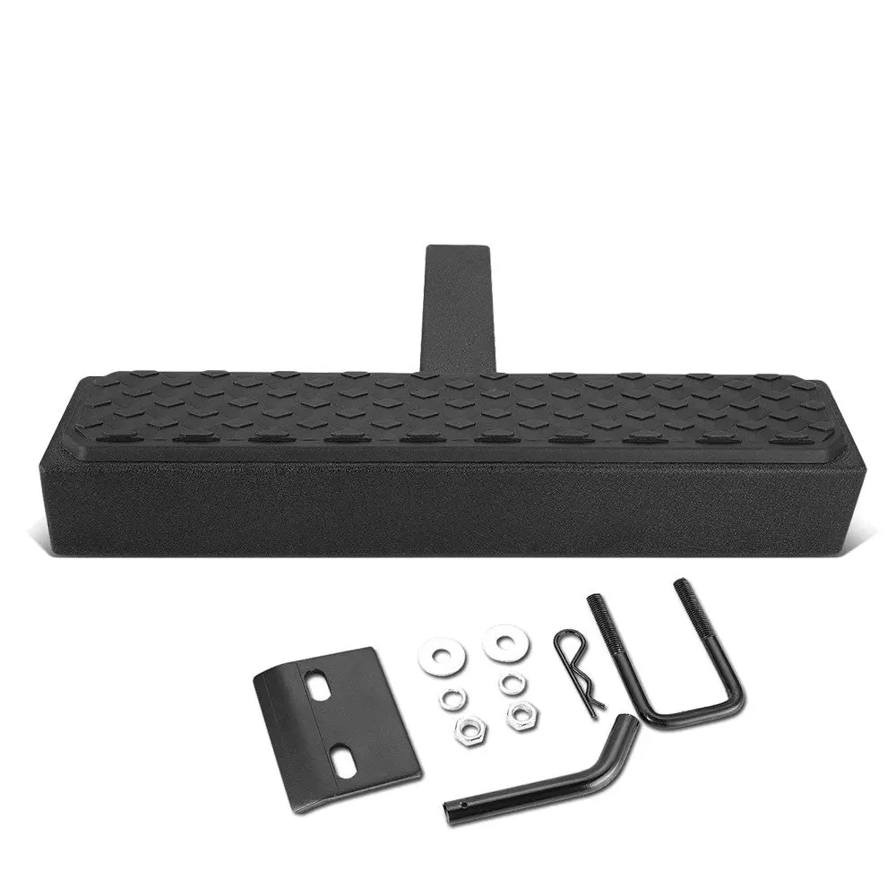 18.5" Wide Flat Rectangular Board (Diamond Pattern Pad) Trailer Towing Hitch Receiver Step For 2" Receiver 1