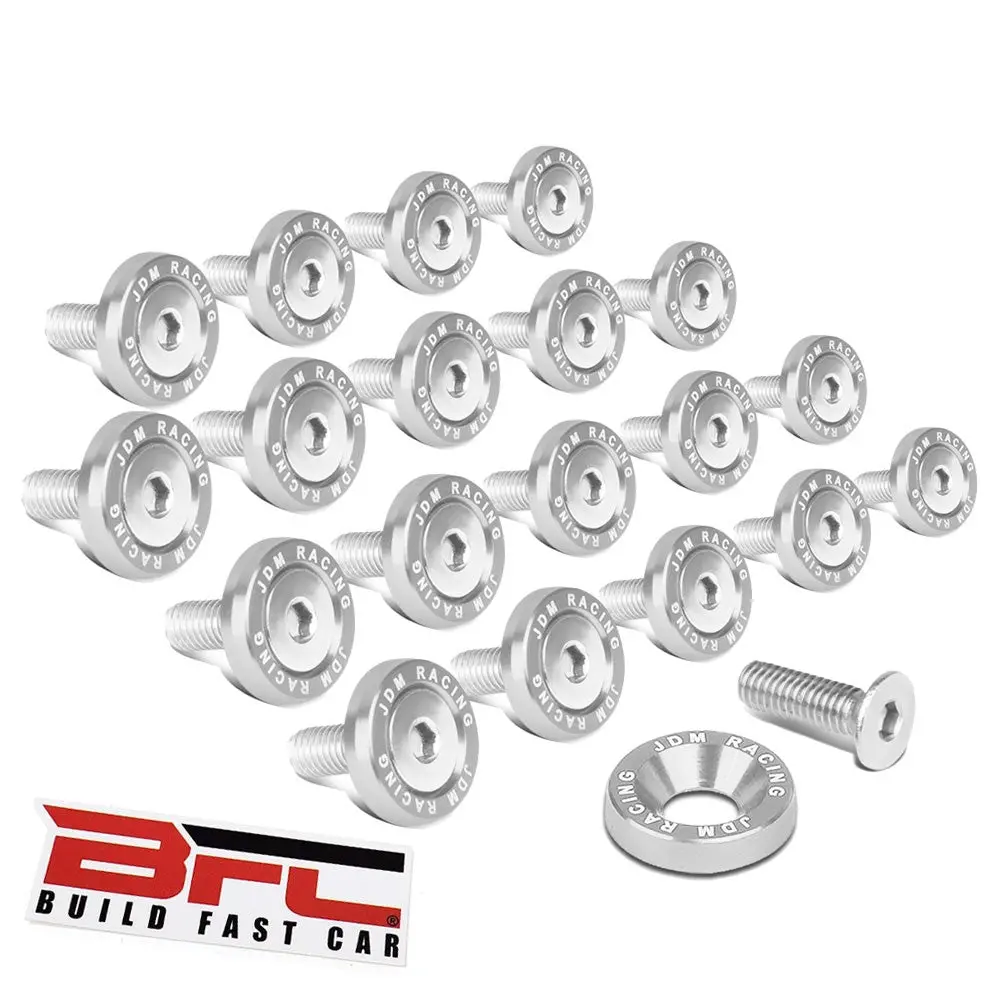 20Pcs Bfc Silver Washer/Silver Bolt Round Jdm Pattern Fender Washer M6x1.0 1