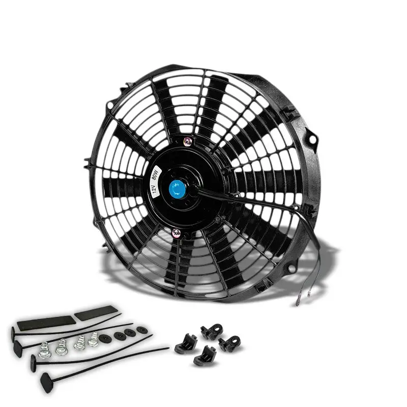 Universal 12" Slim Black Pull/Push Electric Radiator Engine Bay Cooling Fan 1