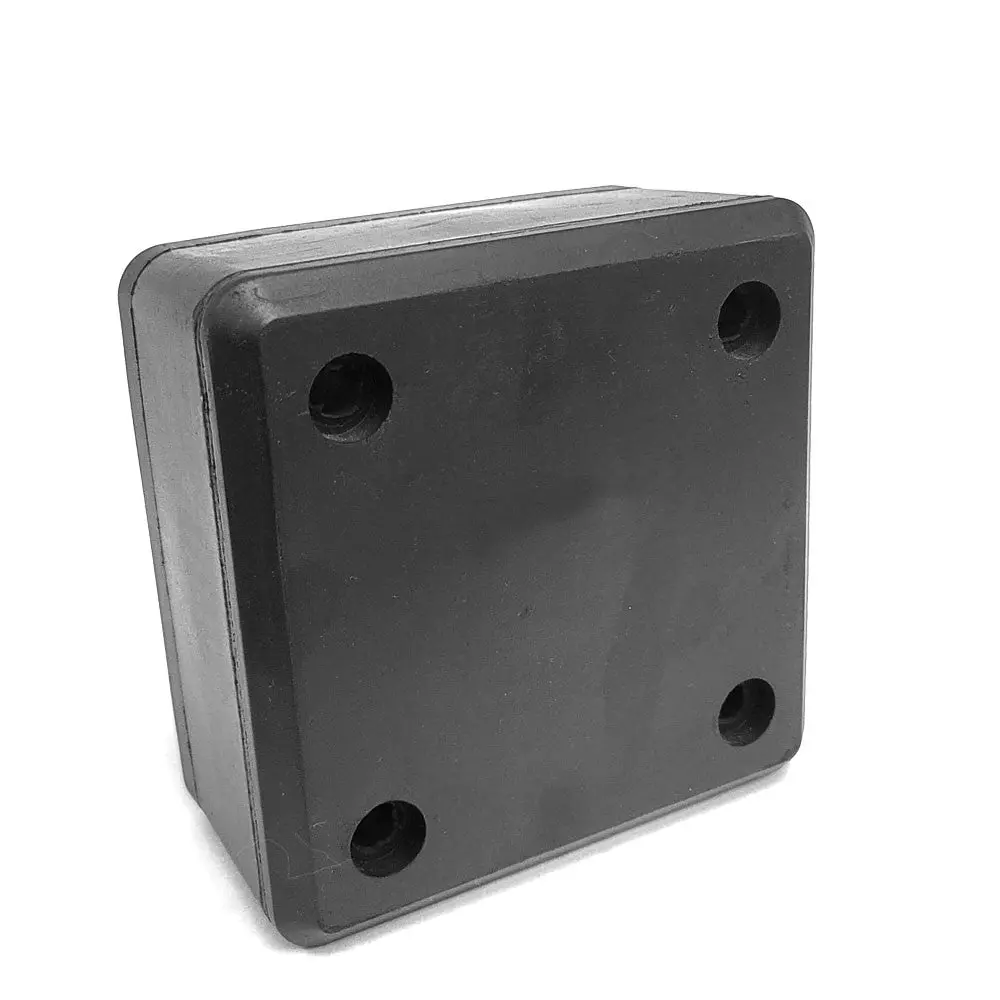 Square 4 Hole 6-1/4" X 6-1/4" X 3" Molded Dock Bumper Semi Truck Trailer 1