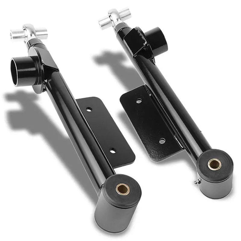 Black Adjustable Rear Lower Right+Left Tubular Control Arms For 79-98 Mustang 1