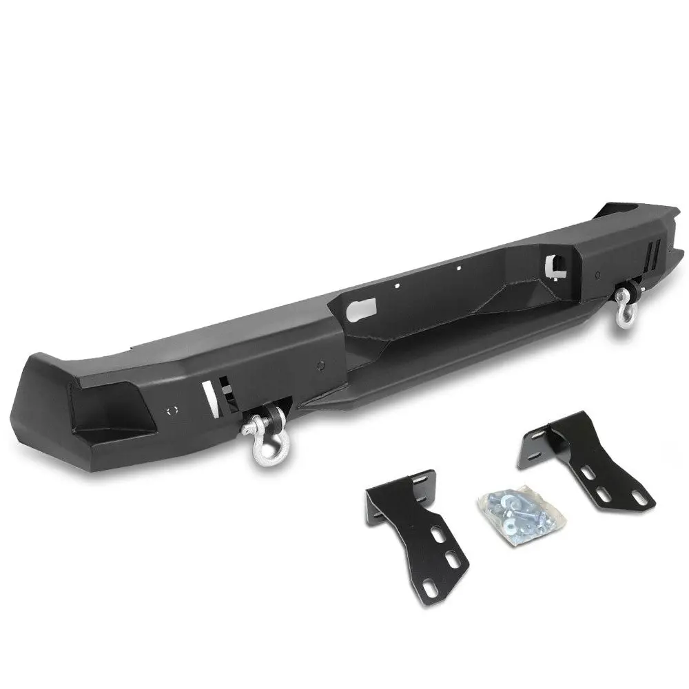Black Steel Off Road Heavy Duty Rear Bumper For 14-19 Toyota Tundra V6/V8 Dohc 1