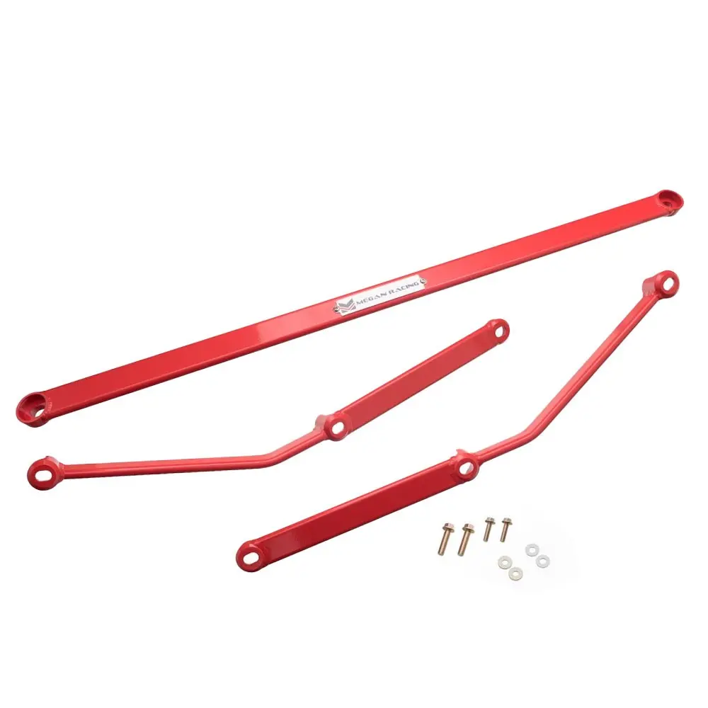 Megan Racing Red Race Spec Rear Lower Strut H Brace Bracket For 06-13 Is250 Xe20 1