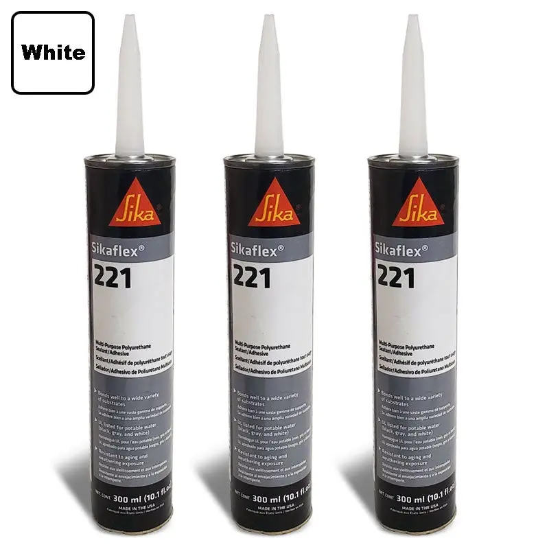 3X Sika Sikaflex 221 Industrial/Repair Sealant Sealer 300Ml/Polyurethane/White 1
