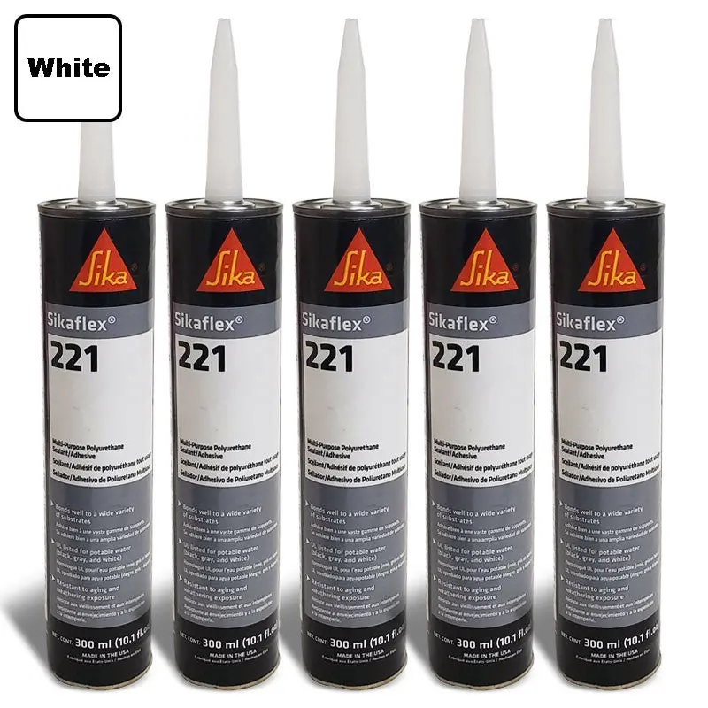 5X Sika Sikaflex 221 Industrial/Repair Sealant Sealer 300Ml/Polyurethane/White 1