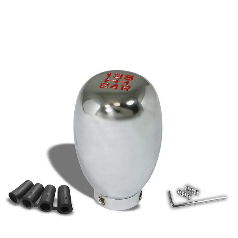 Universal Type-R Chrome/5-Speed Red Pattern Manual M8 M10 M12 Race Shift Knob 1