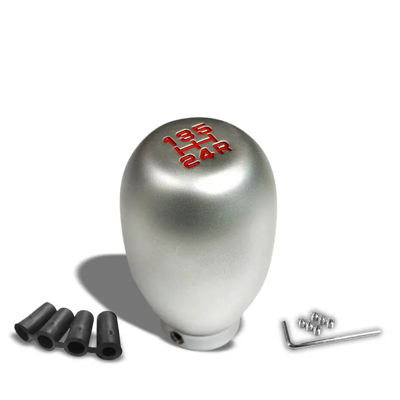 Universal Type-R Silver/5-Speed Red Pattern Manual M8 M10 M12 Race Shift Knob 1