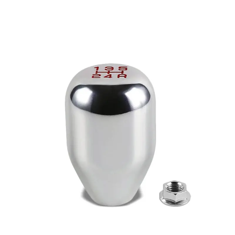 Billet Aluminum Silver Type-R 5-Speed Shift Pattern 10Mm X 1.5 Racing Shift Knob 1