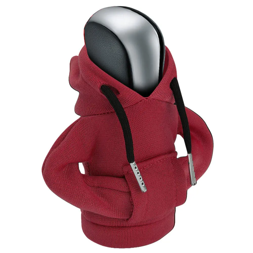 Universal Red 5.2" X 4.5" Hoodie Style Shift Knob Cover Protector (Fit Up To 2.2" Diameter) 1