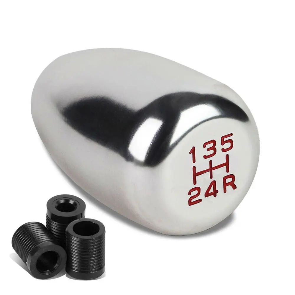 Jdm Type-R Style Silver Multi Thread Insert Manual 5-Speed Pattern Shift Knob 1